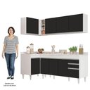 Ver mais imagens de Armário de Cozinha Modulado de Canto Direito 4 Peças Cp41 Balcão com Tampo Branco-preto - Lumil