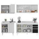 Ver imagem 7 de Armário de Cozinha Modulado de Canto Direito 4 Peças Cp41 Balcão com Tampo Branco-preto - Lumil