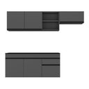 Ver imagem 3 de Cozinha Modulada Compacta Suspensa 220cm Milano Multimóveis Mp2411 Cinza