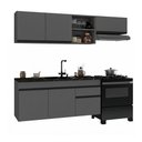 Ver imagem 1 de Cozinha Modulada Compacta Suspensa 220cm Milano Multimóveis Mp2411 Cinza