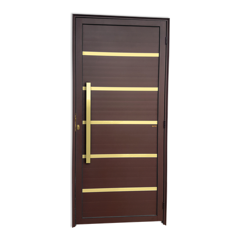 Porta Lambril Premium c/Puxador e. Super Marrom Corten Dourado 90 Brimak