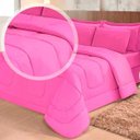 Ver imagem 3 de Jogo de Cama 6 Peças Aconchego Dupla Face Casal Queen Pink Casa Dona
