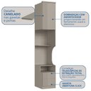 Ver imagem 5 de Mesa de Cabeceira Modulada Reto 1 Porta 2 Gavetas Elegance Cinza