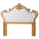 Ver imagem 4 de Cabeceira de Cama Queen 2,10 Capitonê Dourado Brilho e Veludo Bege Gênova