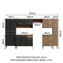 Ver imagem 4 de Armário de Cozinha Completa 325cm Rustic/Preto Emilly Joy Madesa 01