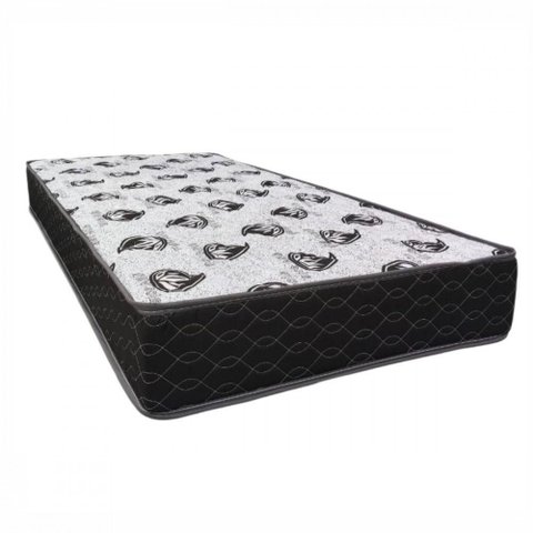 Colchão Solteiro D33 Extra Firme 88x188x19 Suporta 130kg Preto com Branco