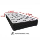 Ver imagem 2 de Colchão Solteiro D33 Extra Firme 88x188x19 Suporta 130kg Preto com Branco
