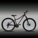Ver imagem 1 de Bicicleta Aro 29 Venzo Lauryn Kit 21v Freio Mecânico - PRETA E ROSA - 15