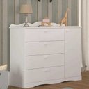 Ver imagem 1 de Cômoda Infantil 4 Gavetas 1 Porta Encanto Branco - Permobili