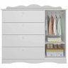 Cômoda Infantil 4 Gavetas 1 Porta Encanto Branco - Permobili - 3