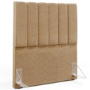 Ver imagem 3 de Kit Cabeceira Cama Box Solteiro 100cm Com Calçadeira Baú Dália W01 Linho Bege Escuro - Lyam