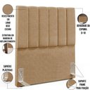 Ver imagem 6 de Kit Cabeceira Cama Box Solteiro 100cm com Calçadeira Baú Dália W01 Linho Bege Escuro - Lyam