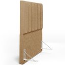 Ver imagem 3 de Kit Cabeceira Cama Box Solteiro 100cm com Calçadeira Baú Dália W01 Linho Bege Escuro - Lyam