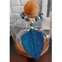 Ver imagem 2 de Colar Decorativo Pena Azul