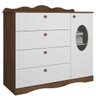 Cômoda Infantil 4 Gavetas 1 Porta Encanto Top Savana/branco - Permobili - 2