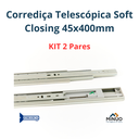 Ver imagem 2 de Kit 2 Pares Corrediças Telescópicas 45x400mm Soft Closing (Amortecedor) Reforçadas - Jomarca