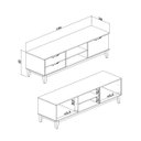 Ver imagem 3 de Rack P/ Tv até 60 Polegadas 2 Gavetas 1 Porta Mel/off White