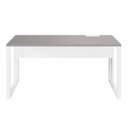 Ver imagem 5 de Mesa Plataforma Individual com Caixa de Tomadas Pés Metal 120cm Industrial Executive Cinza Sagrado E Branco