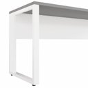 Ver mais imagens de Mesa Plataforma Individual com Caixa de Tomadas Pés Metal 120cm Industrial Executive Cinza Sagrado e Branco