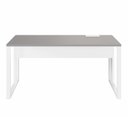 Ver imagem 5 de Mesa Plataforma Individual com Caixa de Tomadas Pés Metal 120cm Industrial Executive Cinza Sagrado e Branco