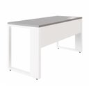 Ver imagem 6 de Mesa Plataforma Individual com Caixa de Tomadas Pés Metal 120cm Industrial Executive Cinza Sagrado E Branco