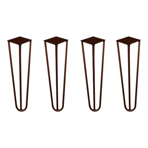 Kit 4 Pés de Metal 25 CM Hairpin Legs Rack e Puffs Bronze