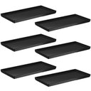 Ver imagem 1 de Kit 6 Pratos 27x13cm Bandejas para Servir Preto Plástico Coza Comida Japonesa Petiscos