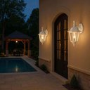 Ver imagem 6 de 12 Arandelas Clássicas Coloniais Brancas de Parede Jardim E27 Lente Transparente