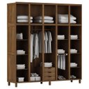 Ver imagem 3 de Guarda-roupa 10 Portas 3 Gavetas Grécia Imbuia Madeira Pinus - Cavazotto