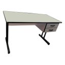Ver imagem 2 de Mesa Escritório com 2 Gavetas Cristal/preto Home Office Estudo