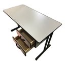 Ver imagem 4 de Mesa Escritório com 2 Gavetas Cristal/preto Home Office Estudo
