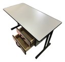 Ver imagem 4 de Mesa Escritório com 2 Gavetas Cristal/preto Home Office Estudo