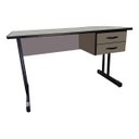 Ver imagem 3 de Mesa Escritório com 2 Gavetas Cristal/preto Home Office Estudo