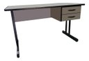 Ver imagem 3 de Mesa Escritório com 2 Gavetas Cristal/preto Home Office Estudo