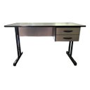 Ver imagem 1 de Mesa Escritório com 2 Gavetas Cristal/preto Home Office Estudo