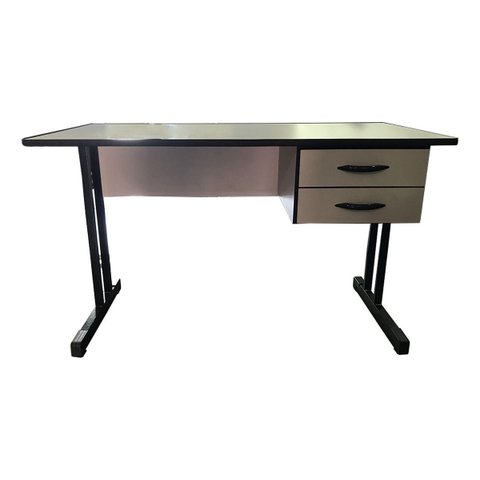 Mesa Escritório com 2 Gavetas Cristal/preto Home Office Estudo