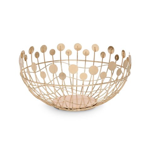 Centro de Mesa Decorativo em Metal Dourado 32cm 21246p Mart