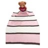 Manta Bebê Tricot Tricô 3 Cores Maternidade Recém Nascido Cod 1049.1 Rosa - 1