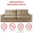 Ver imagem 7 de Sofá Retrátil Reclinável 210 cm Malta Linho Bege Yescasa