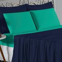 Ver imagem 2 de Jogo de Cama King Nobre 4 Peças Lençol com Elástico de 30cm de Altura Malha 100% Algodão - Azul-
