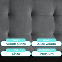 Ver imagem 2 de Cabeceira Estofada Queen Alice Nature Veludo Grafite 158x136