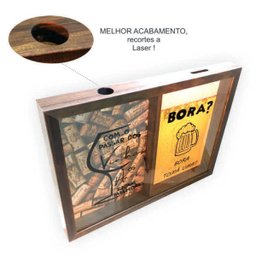 Quadro Porta Rolha / Tampinha conjugado 33 x 43 - COM O PASSAR DOS VINHOS OS ANOS FICAM MELHORES / B - 2