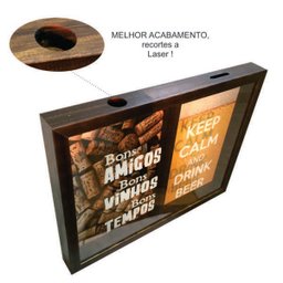 Quadro Porta Rolha / Tampinha conjugado 33 x 43 - BONS AMIGOS, BONS VINHOS, BONS TEMPOS / KEEP CALM  - 2