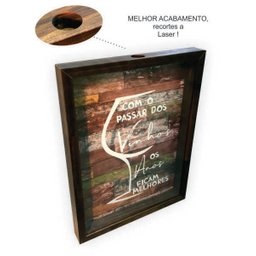 Quadro Porta Rolha 33 x 43 - COM O PASSAR DOS VINHOS OS ANOS FICAM MELHORES - 2