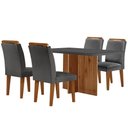 Ver imagem 2 de Mesa Olímpia 120cm Mdf Vidro Canto Copo com 4 Cadeiras