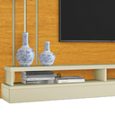 Ver imagem 4 de Painel Estante Suspenso para Tv até 55" para Sala com Nichos e Prateleiras