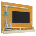 Ver imagem 1 de Painel Estante Suspenso para Tv até 55" para Sala com Nichos e Prateleiras