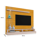 Ver imagem 3 de Painel Estante Suspenso para Tv até 55" para Sala com Nichos e Prateleiras