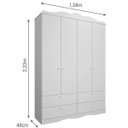 Ver imagem 3 de Guarda-Roupa Infantil 4 Portas 4 Gavetas Encanto Branco - Permobili