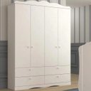 Ver imagem 1 de Guarda-Roupa Infantil 4 Portas 4 Gavetas Encanto Branco - Permobili